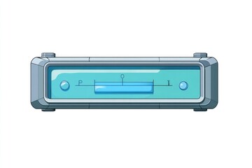 Fototapeta premium horizontal rectangular fill gauge for a video game user interface. transparent background. blue and white colors. Futuristic. simple crisp vector graphics. flat 2d illustration