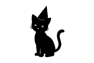Obraz premium black cat on white background