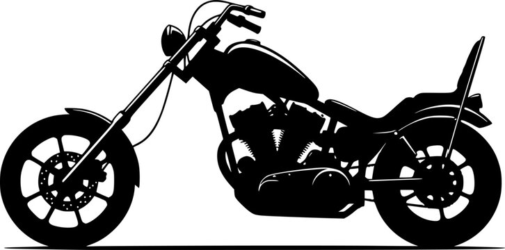 harley davidson bike line art silhouette vector illustration
