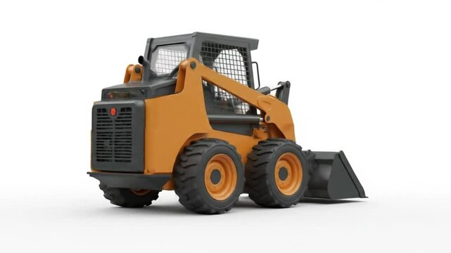 Skid Steer Loader Posing in Studio Heavy Equipment Presentation
