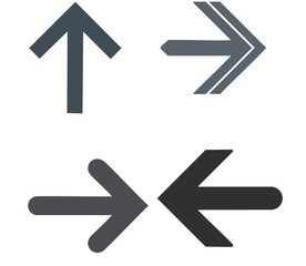 Collection of simple directional arrows up right left
