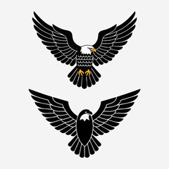 Flat Eagle in Flight – Minimal Symmetrical Vector for Icons and Tattoos