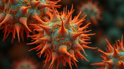 Microscopic image of orange virus