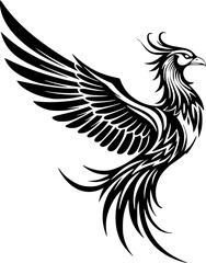 Obraz premium Fenix line art silhouette vector illustration 