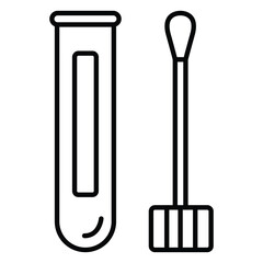 Testing Swab Icon For Medical Diagnostics