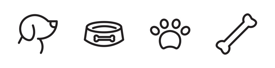 Pets thin line icons collection. Editable stroke. For website marketing design, logo, app, template, ui, etc. Vector illustration
