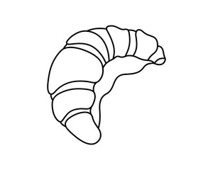 Simple drawing of a croissant, vector outline
