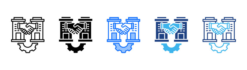Merger Icon Set With Multiple Style Collection 