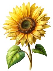 Fototapeta premium Beautiful sunflower portrait with delicate details and bright color rendering style