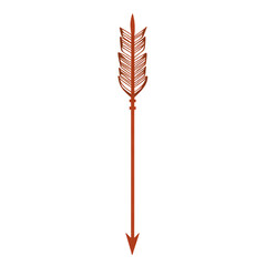 Minimal Arrow with Elegant Lines in Warm Terracotta Isolated on Transparent Background