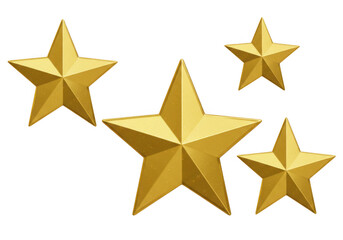 Fototapeta premium Golden stars isolated on transparent background