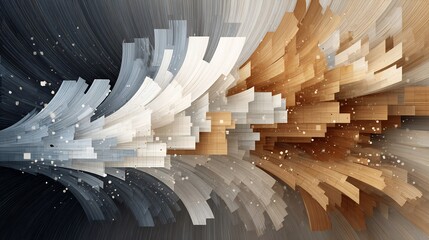 Urban Abstract Building Structure – Beige and Gold