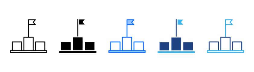 Goals Icon Set With Multiple Style Collection 