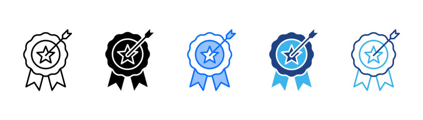 Accomplish Icon Set With Multiple Style Collection 