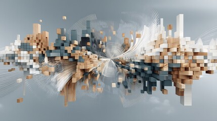 Futuristic Urban Landscape – Cube Metropolis Design