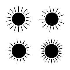 Modern sun symbol set, Sunrise icons, Sunset icons, Sunshine icons