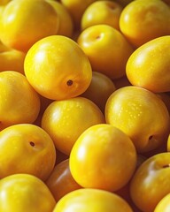 Texture of ripe Mirabelle plum in hyperrealistic cinematic shot
