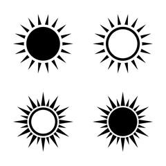 Set of sun icons, Sunrise icons, Sunset icons, Sunshine icons