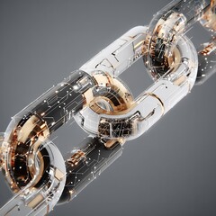 Luxury Mechanical Chain – Gold and Chrome Render