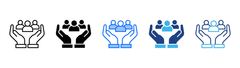 Support Icon Set With Multiple Style Collection 