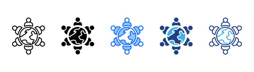 Surrounding Icon Set With Multiple Style Collection 