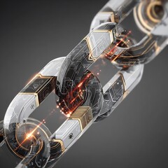 Detailed Chain Element – 3D Tech Close-Up