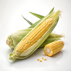 Fresh corn Isolated on White Background