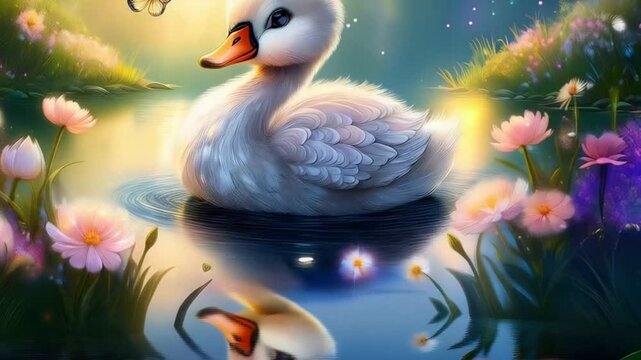 Niedlicher Schwan