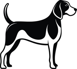 Beagle dog silhouette, beagle dog illustration