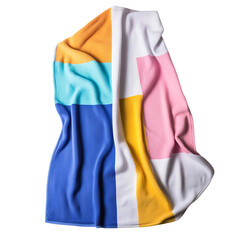 Modern Beach Towel with Large Minimalist Color Bloc Isolated on Transparent Background