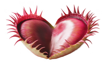 Close up of a venus flytrap plant isolated on transparent background