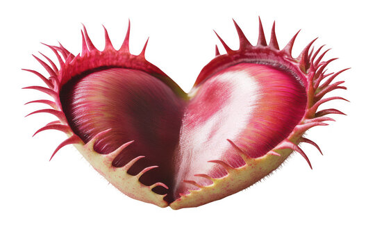 Close up of a venus flytrap plant isolated on transparent background