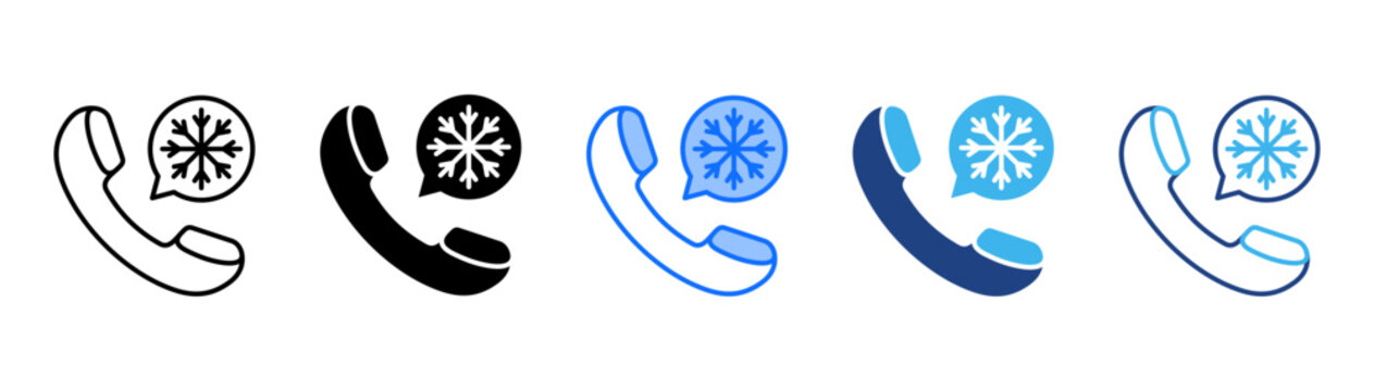 Cold Call Icon Set With Multiple Style Collection 