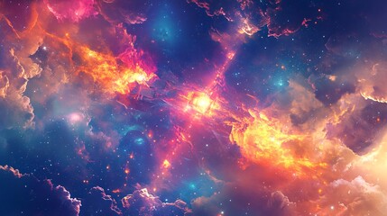 Naklejka premium fire in space