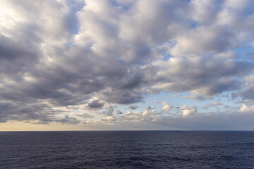 Serene Ocean View Under a Stunning Cloudscape Over the Pacific Ocean