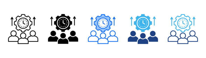 Productivity Icon Set With Multiple Style Collection 