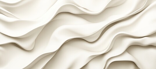Fototapeta premium Delicate Beige Waves Abstract Background of Flowing Fabric, Soft Tones, and Dynamic Movement
