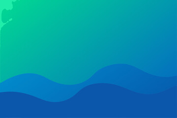 Fototapeta premium Abstract wavy gradient design in shades of blue and green on a white background