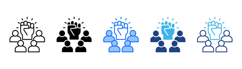 Empowerment Icon Set With Multiple Style Collection 
