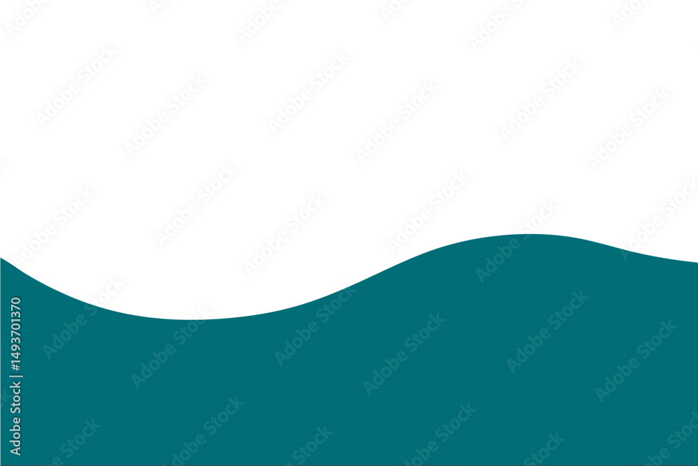 Wall mural abstract teal wave on transparent background for diverse design applications