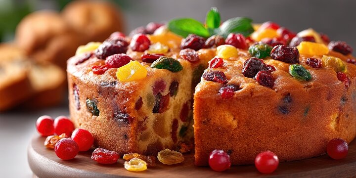 photo of delicious fruitcake 