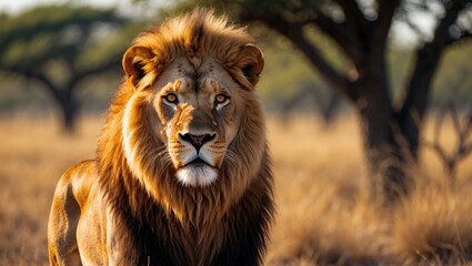 Fototapeta premium Ghanzi, Africa: Home of the Lion (Panthera leo) in Central Game Reserve