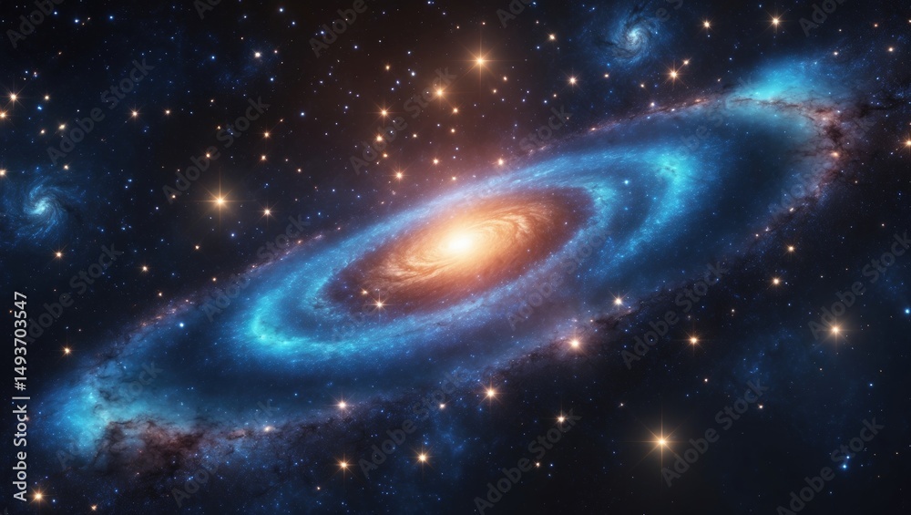 Canvas Prints cosmic view featuring stars and a black hole within a galaxy.