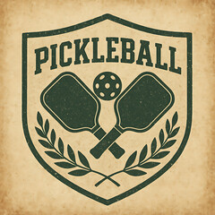 Retro Pickleball Badge Design for Sports Enthusiasts
