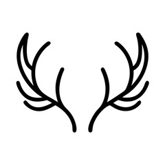 Obraz premium Deer Antlers with Horns Silhouette Vector line art