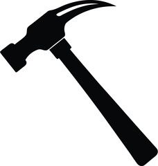 Hammer  silhouette, hammer isolated on white