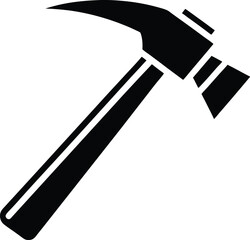 Hammer  silhouette, hammer isolated on white