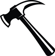 Hammer  silhouette, hammer isolated on white