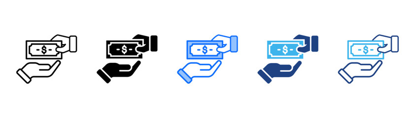 Receivable Icon Set With Multiple Style Collection 