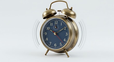 Alarm clock ringing, showing a timeless classic design.